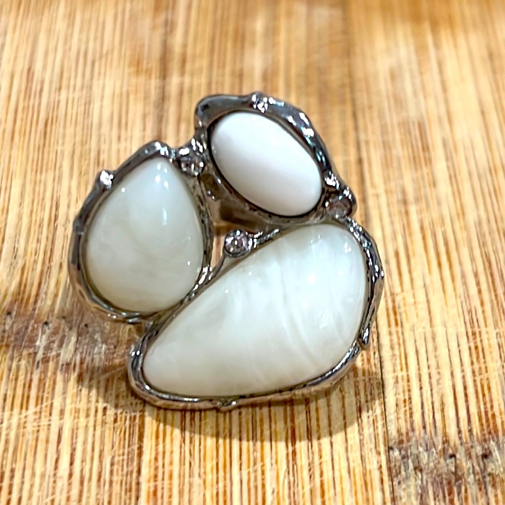 Just listed- silver ring with white agate